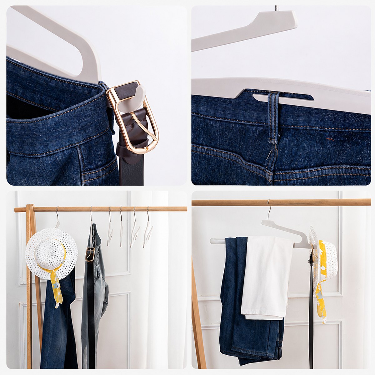 Space Saving Pants Hanger Wardrobe Organizer Open-ended