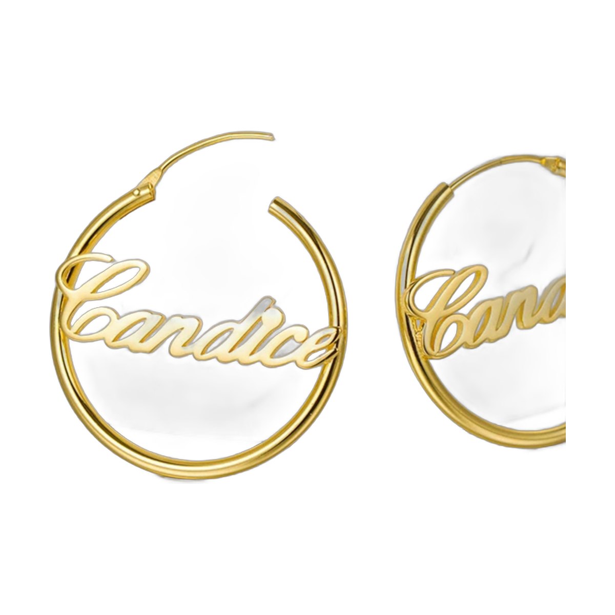 Stainless Steel Initial Hoop Earrings
