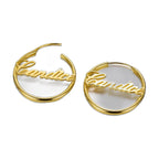 Stainless Steel Initial Hoop Earrings