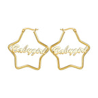 Stainless Steel Initial Hoop Earrings