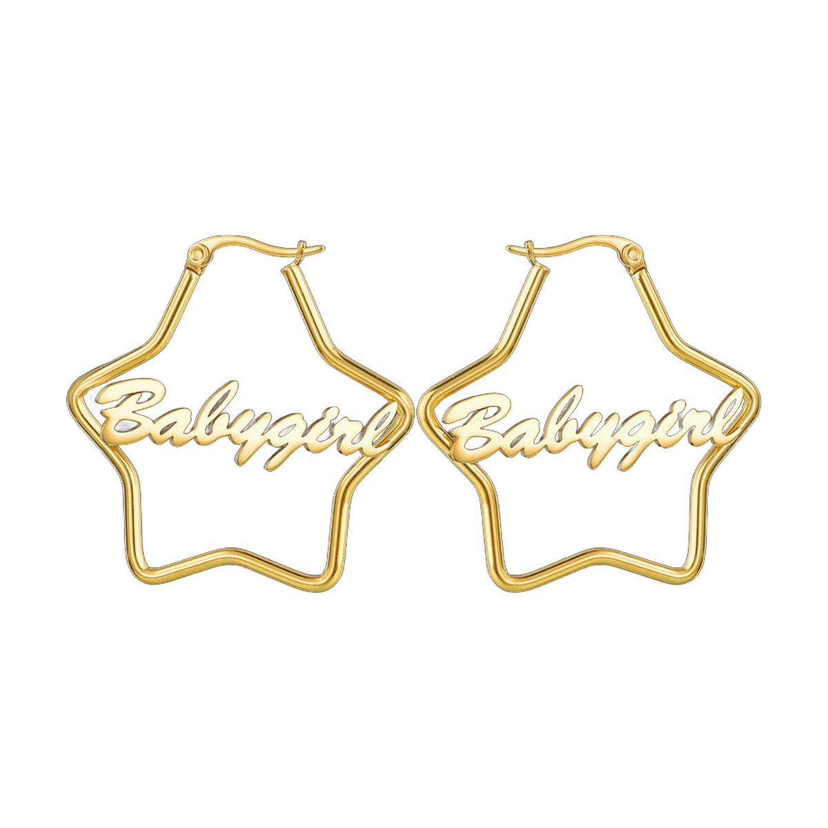 Stainless Steel Initial Hoop Earrings