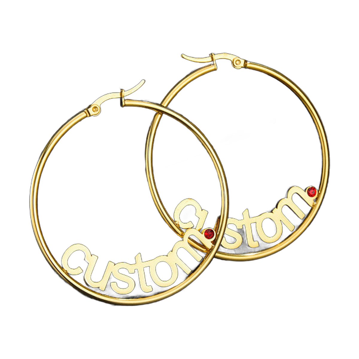 Stainless Steel Initial Hoop Earrings