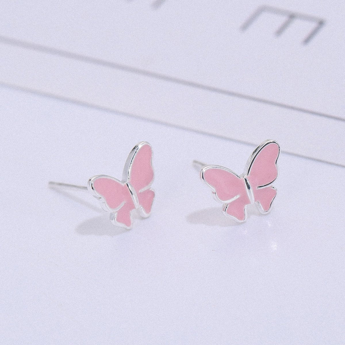 Sterling Silver Stud Earrings Literary Butterfly