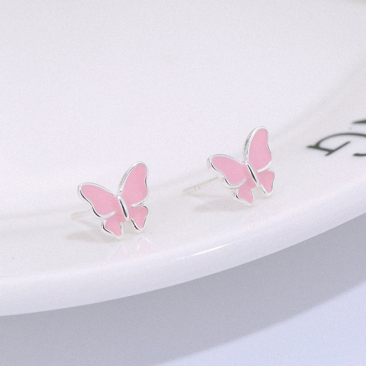 Sterling Silver Stud Earrings Literary Butterfly