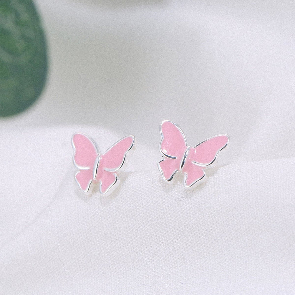 Sterling Silver Stud Earrings Literary Butterfly