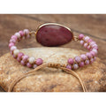 Stone Hand Woven Charm Bracelet