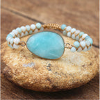 Stone Hand Woven Charm Bracelet