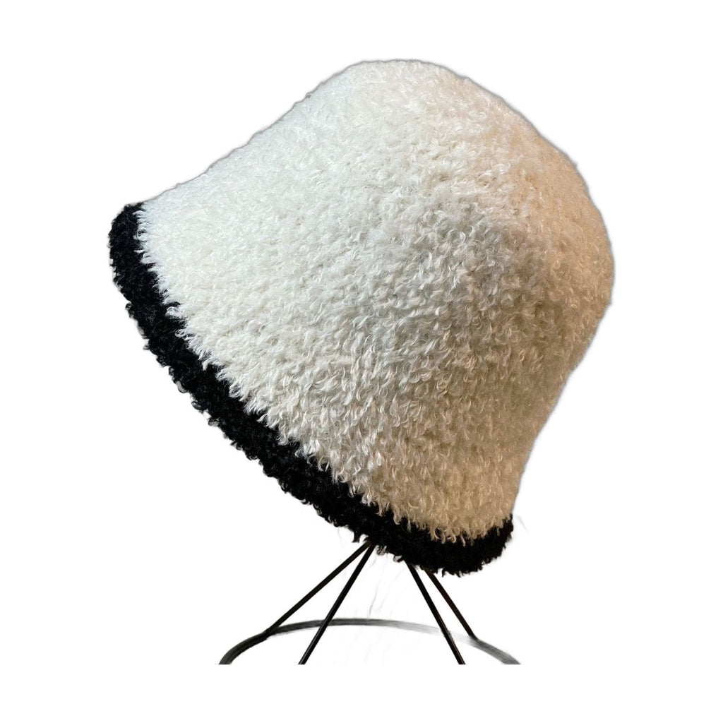 Striped Plush Bucket Hat