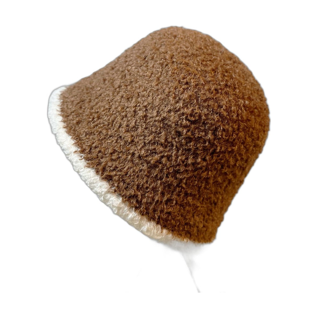 Striped Plush Bucket Hat