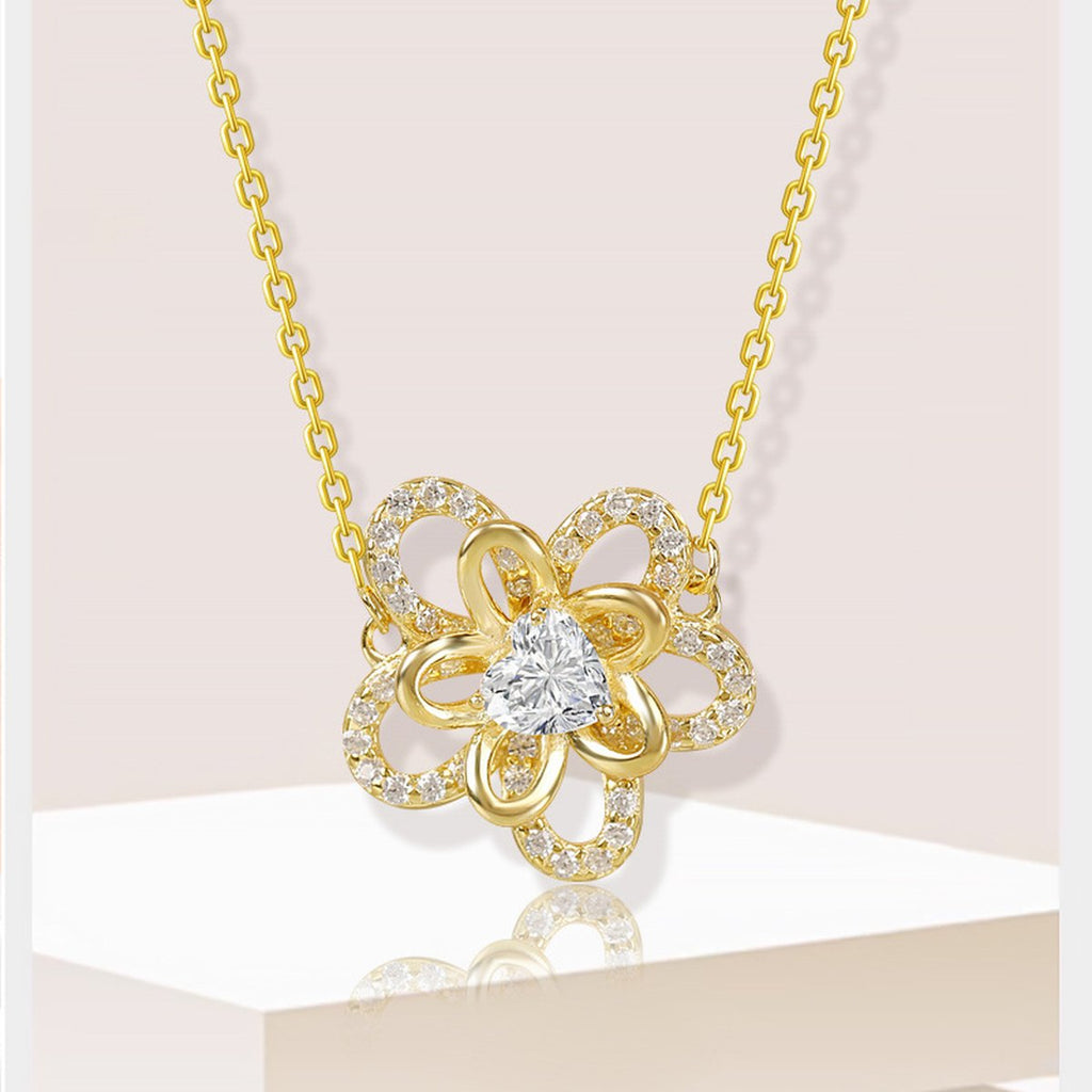 Sunflower Pendant Necklace, 925 Silver