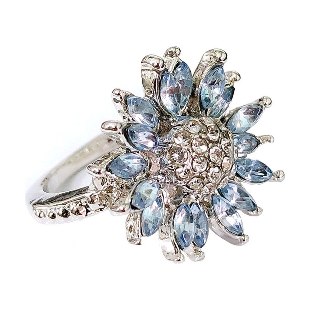 Sunflower Ring Light Blue Zircon