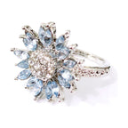 Sunflower Ring Light Blue Zircon