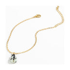 Tag Anklet Metal Thin Chain Glass