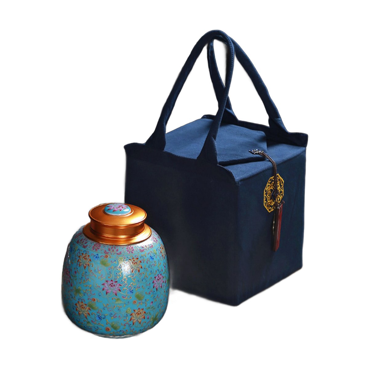 Tea Caddy Ceramic Enamel Large Sealed Household