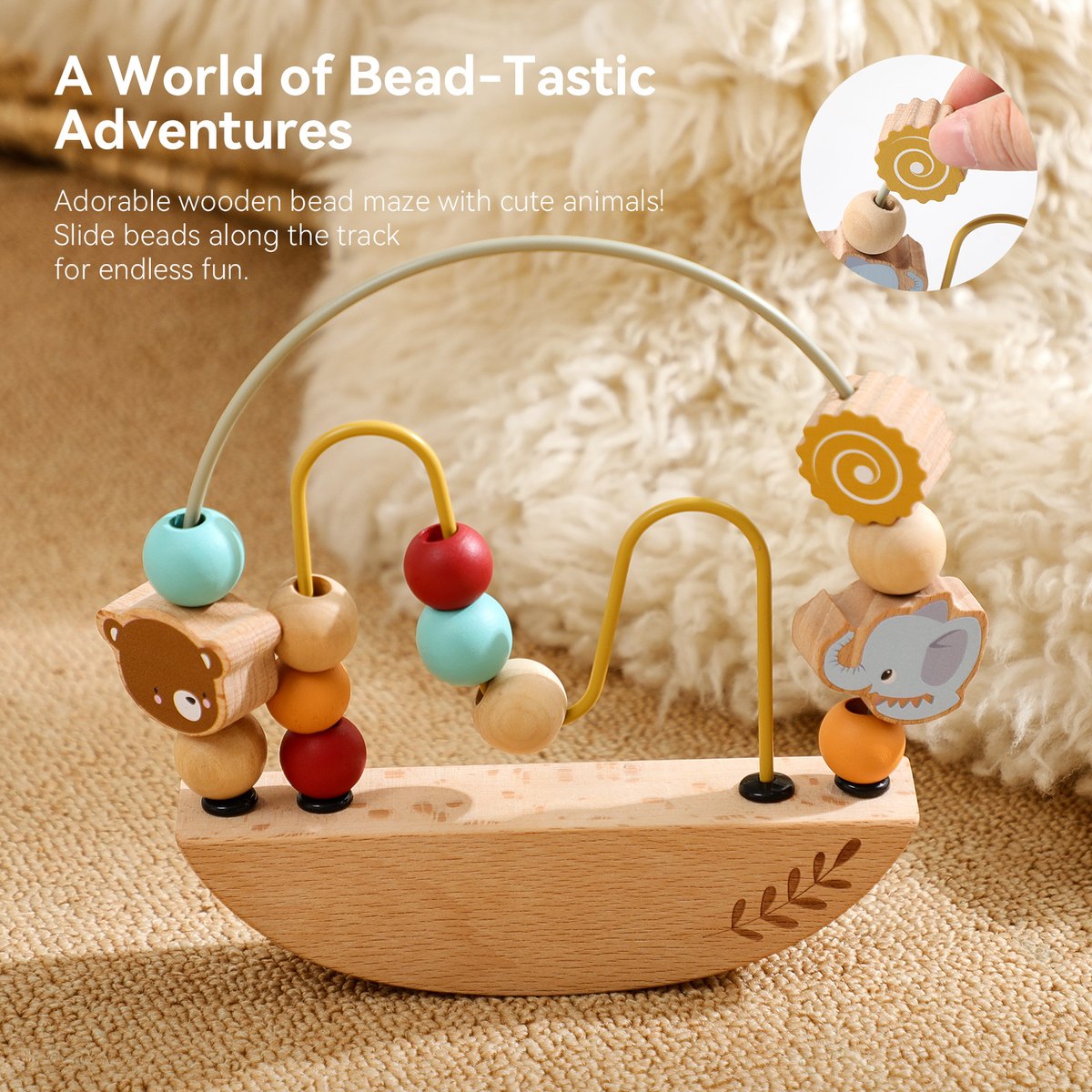 Ten-bead Stringing Bead-looping Montessori Early-learning Hands-on Educational