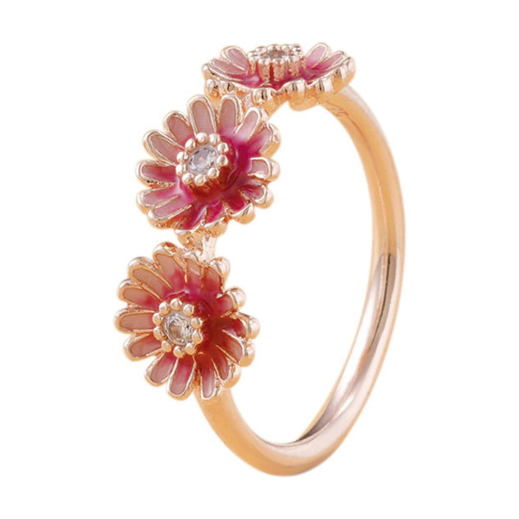 Three Pink Daisy Rings