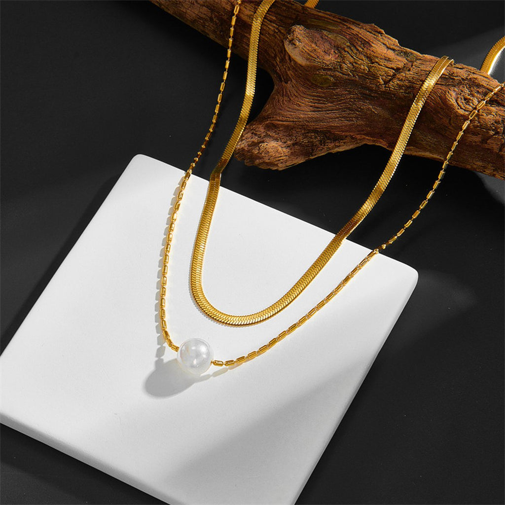 Titanium Steel Double Layered Necklace