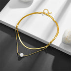 Titanium Steel Double Layered Necklace