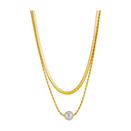 Titanium Steel Double Layered Necklace