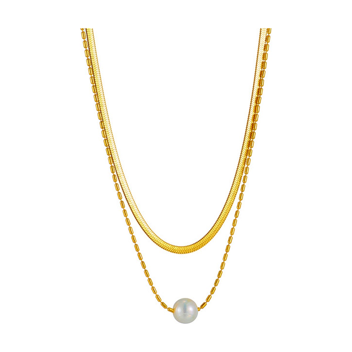 Titanium Steel Double Layered Necklace