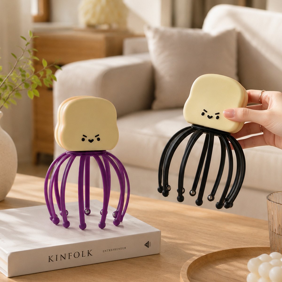 Toast-shaped Stainless Steel Scalp Massager