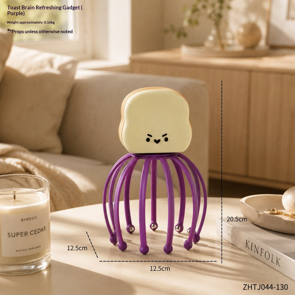Toast-shaped Stainless Steel Scalp Massager