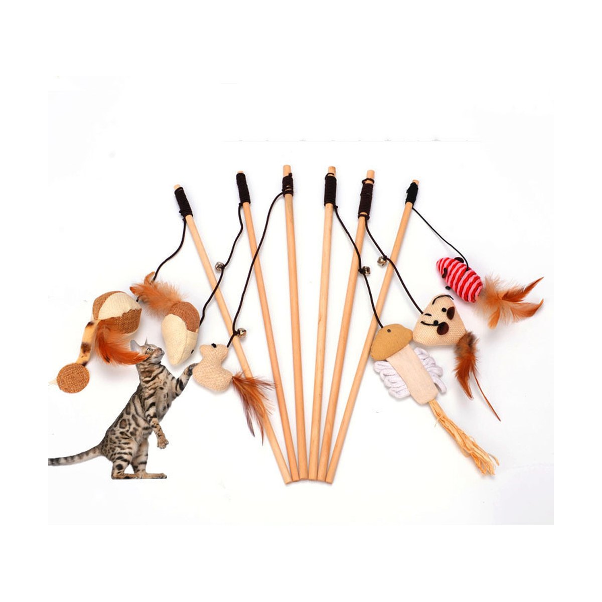 Toy Mouse Funny Cat Interactive Wood