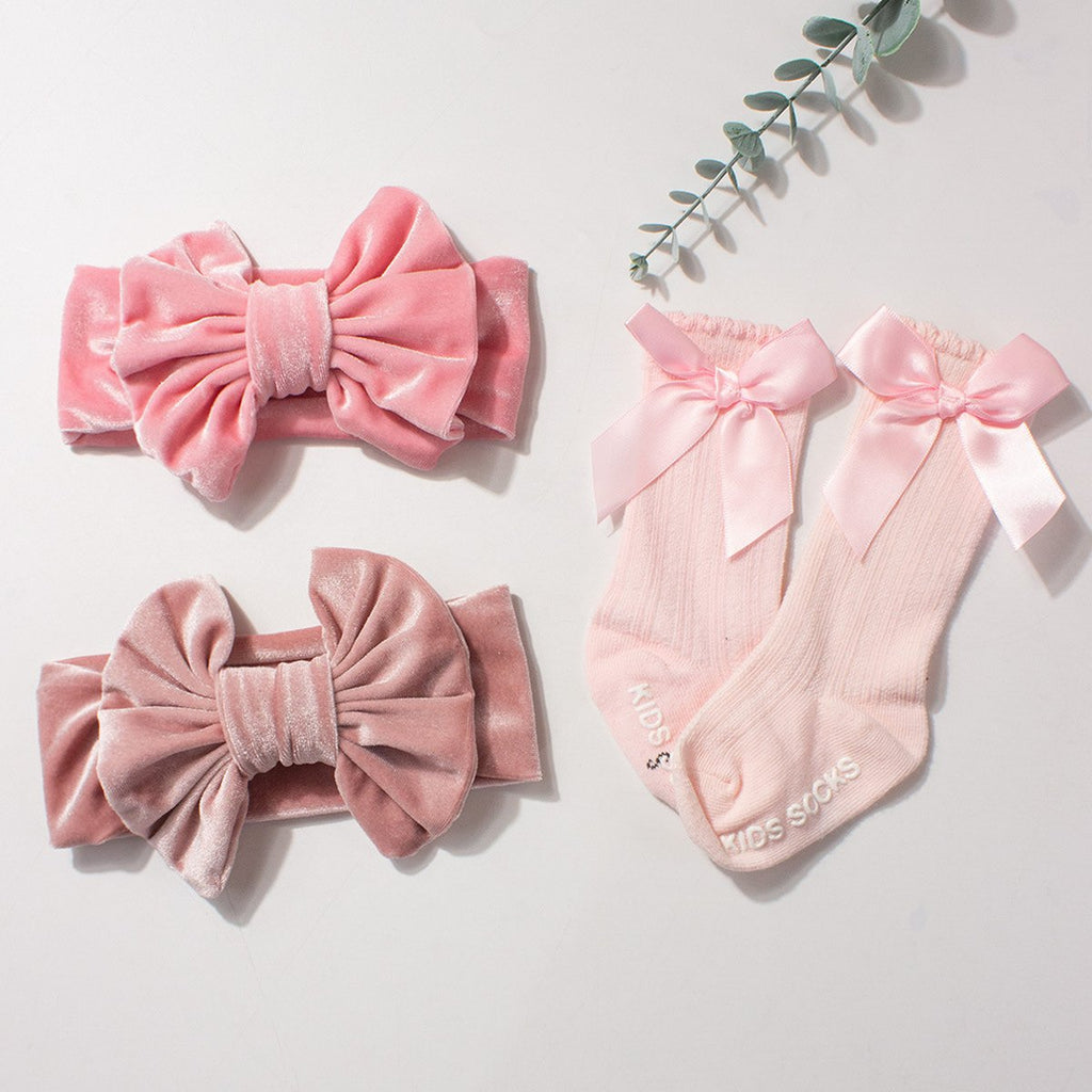 Velvet Headband and Socks Set