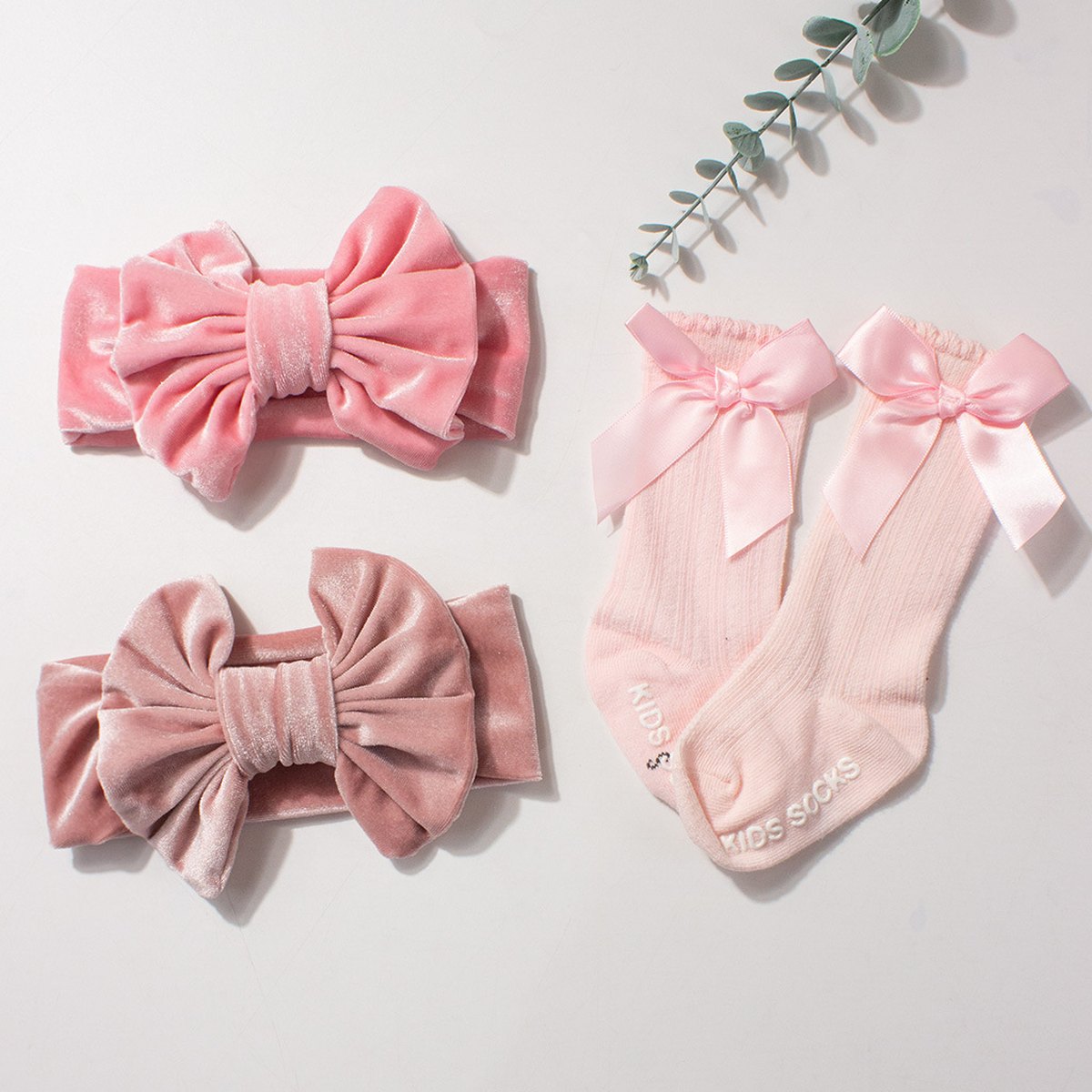Velvet Headband and Socks Set