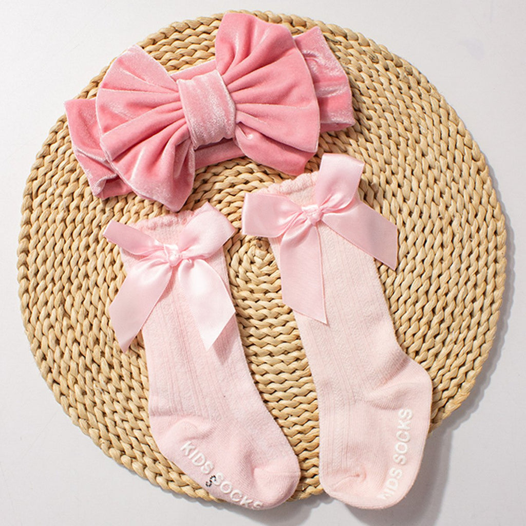 Velvet Headband and Socks Set