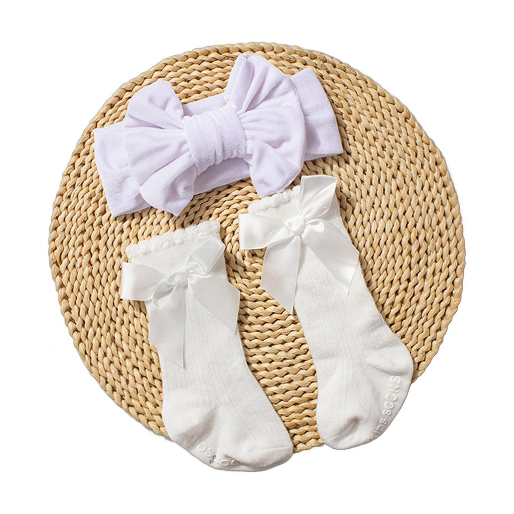 Velvet Headband and Socks Set