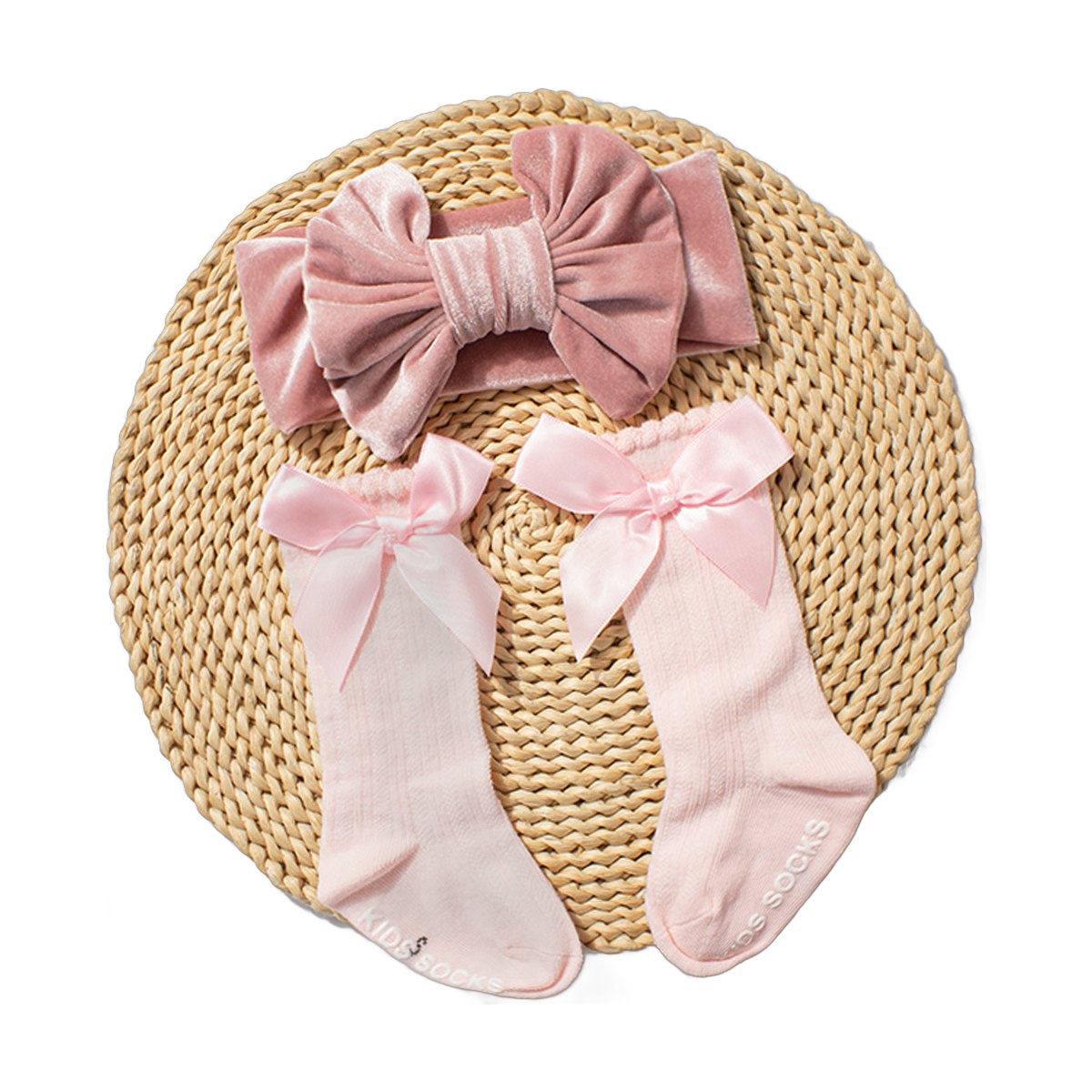 Velvet Headband and Socks Set