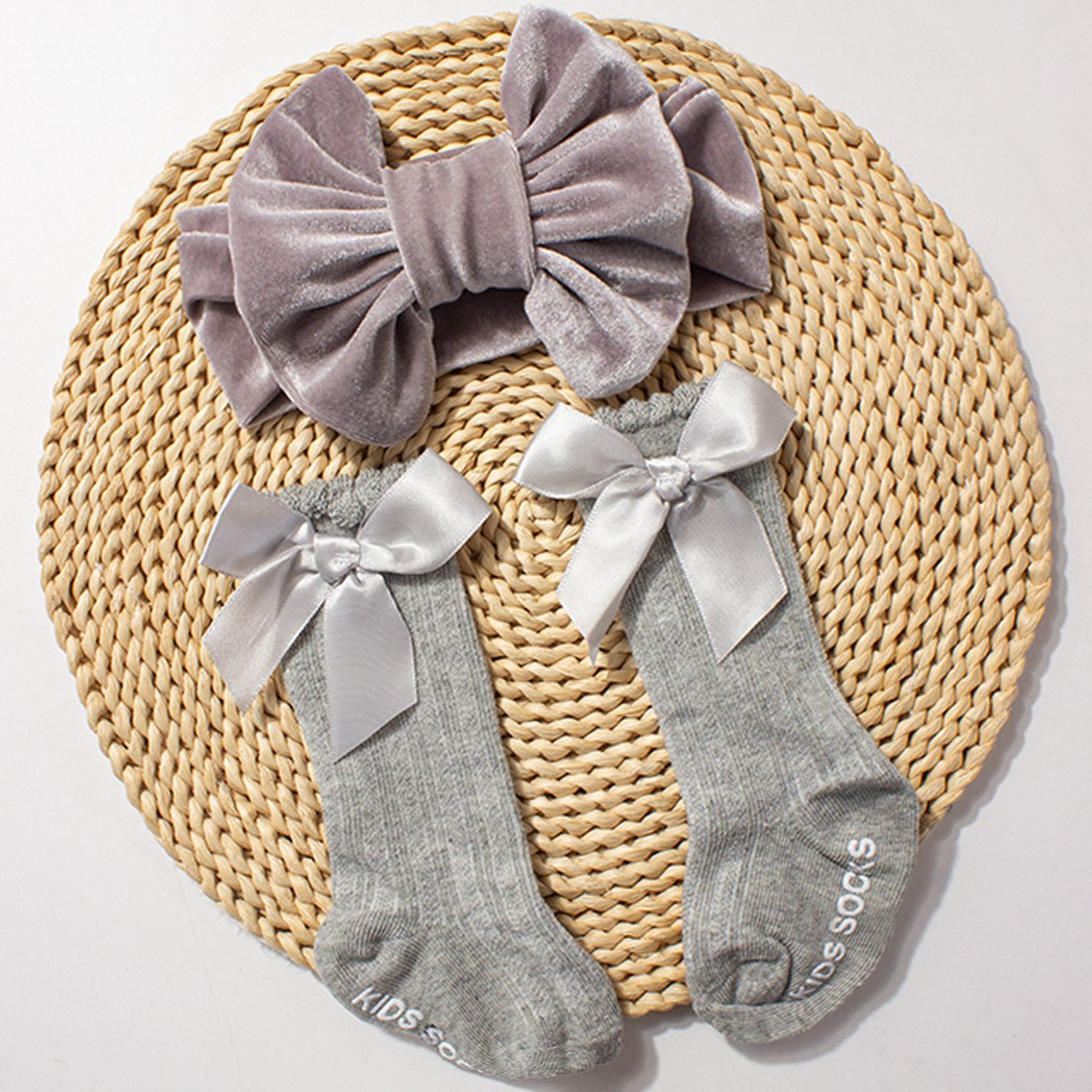 Velvet Headband and Socks Set