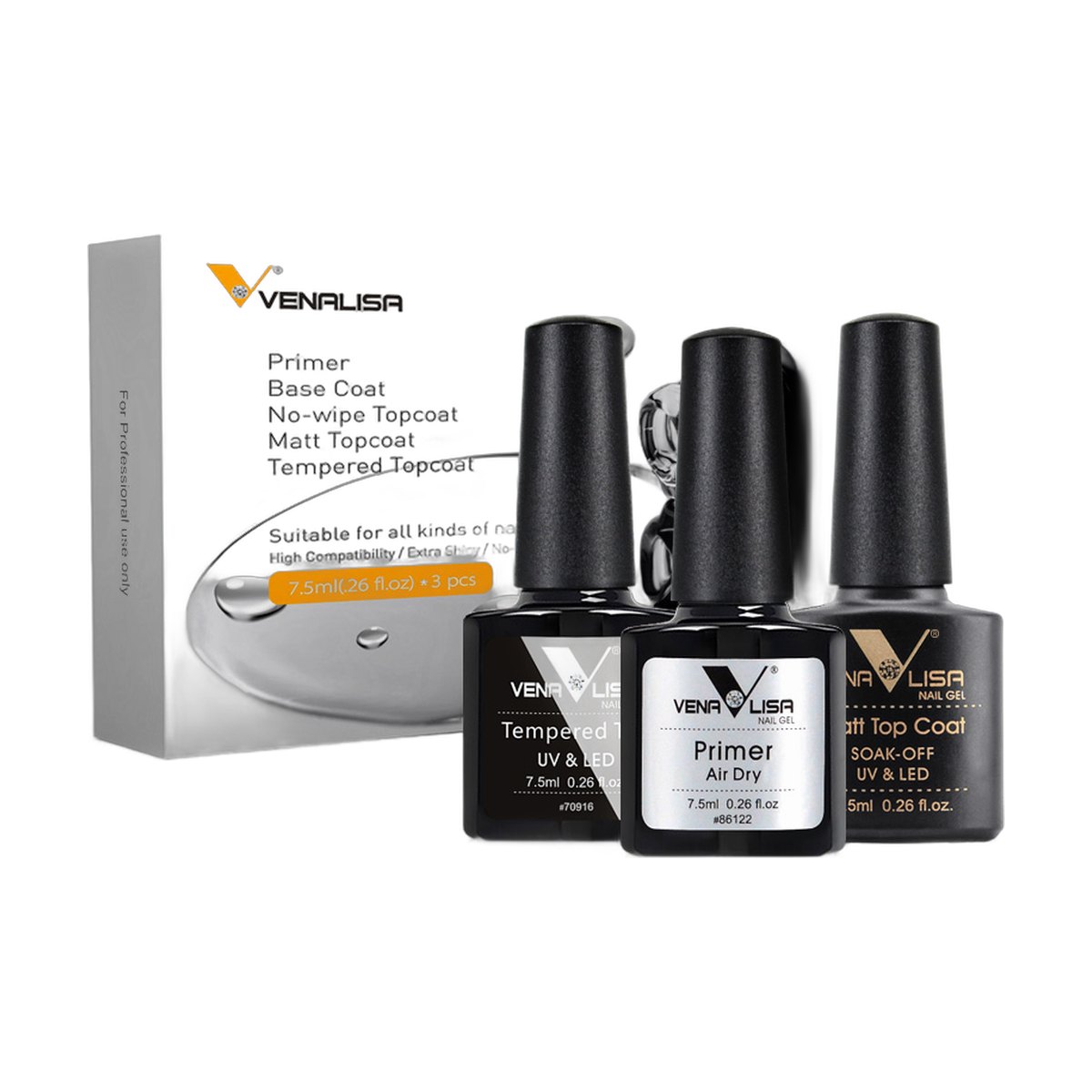 VENALISA Matte Base Coat – 3 Shades
