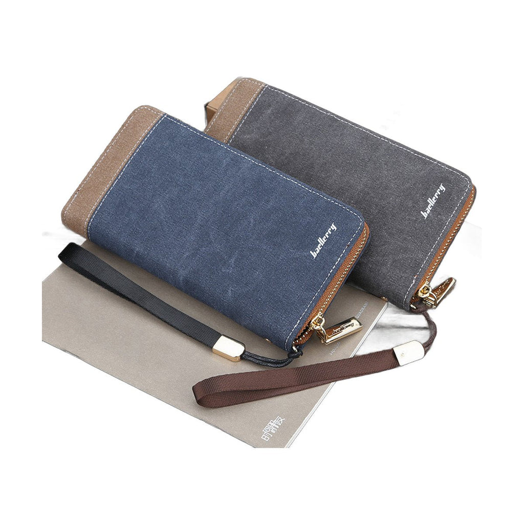 Vintage Canvas Clutch Bag Zipper