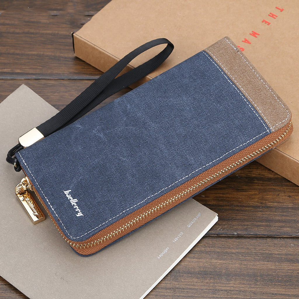 Vintage Canvas Clutch Bag Zipper