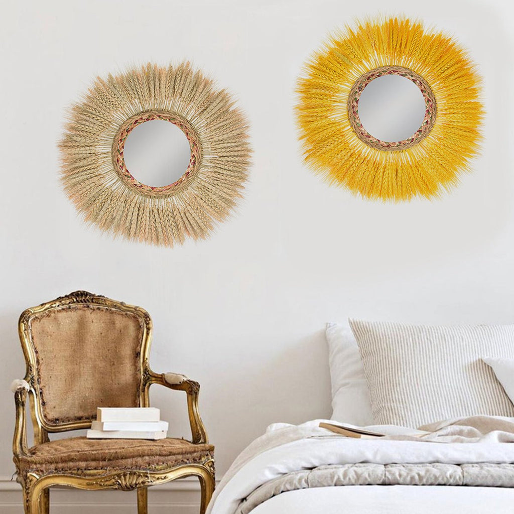 Wall Decoration Rattan Mirror Homestay Mural Pendant