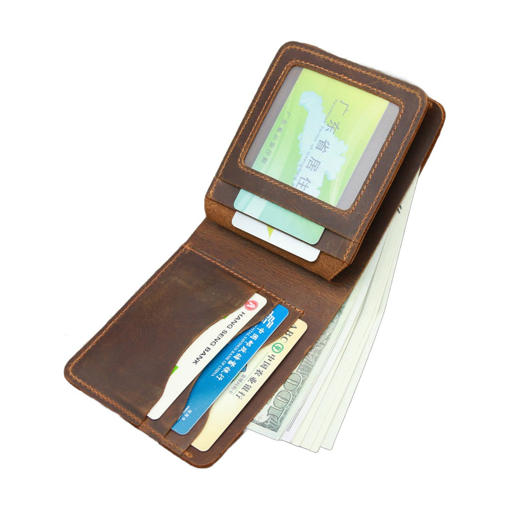 Wallet Leather Retro Rough Tri-fold First Layer