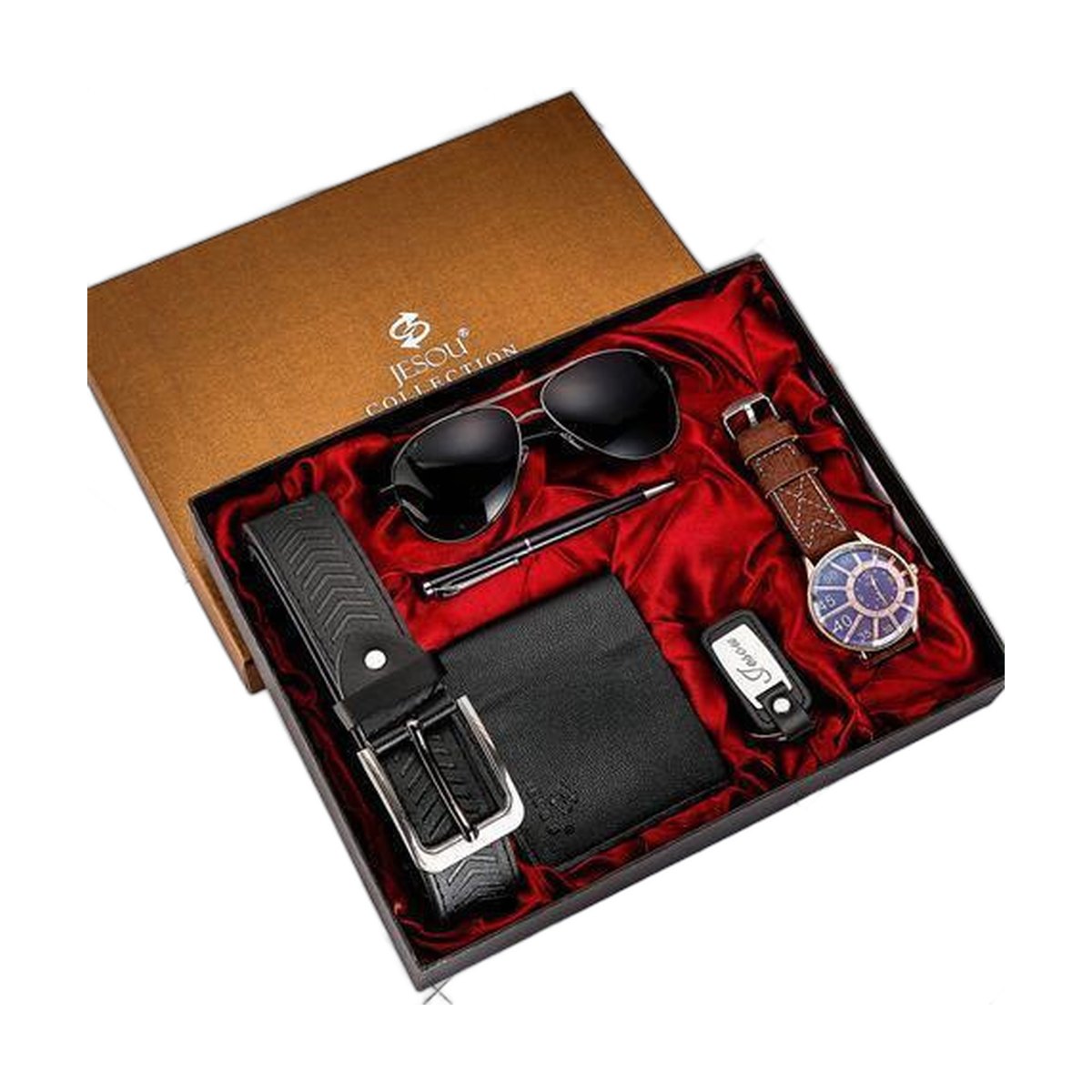 Watch Wallet Sunglasses Belt Gift Box Set