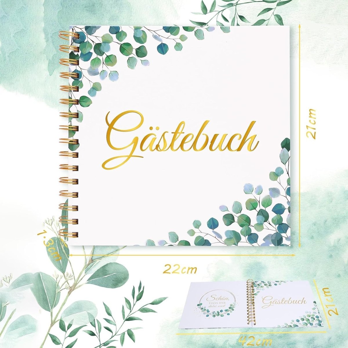 Wedding Guest Book Eucalyptus Birthday 60 Pages
