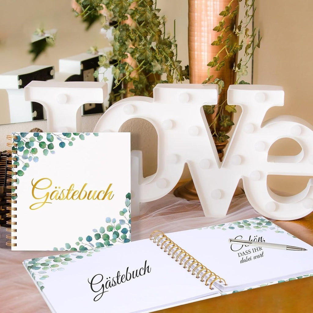 Wedding Guest Book Eucalyptus Birthday 60 Pages