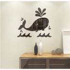 Whale Mirror Wall Stickers