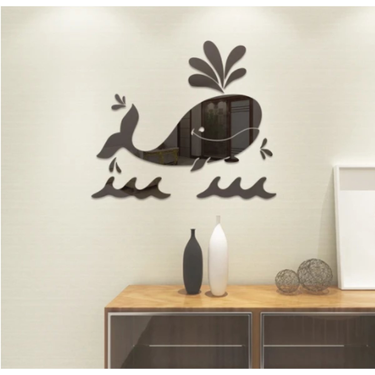 Whale Mirror Wall Stickers