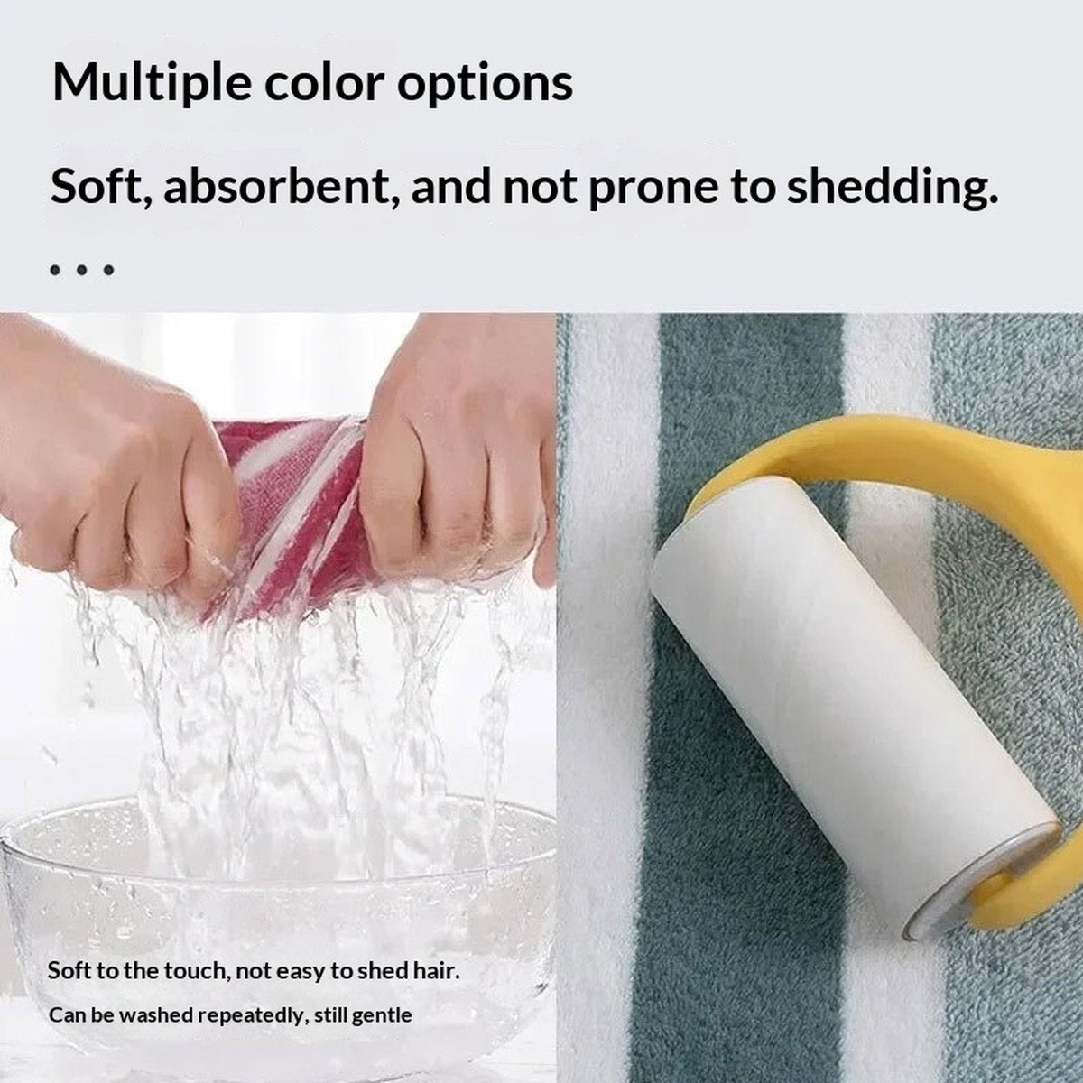 Wide Narrow Striped Towel Set Coral Fleece