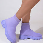 Women's Ankle Boot Low Heel Sock Boots