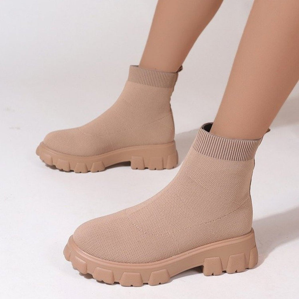 Women's Ankle Boot Low Heel Sock Boots