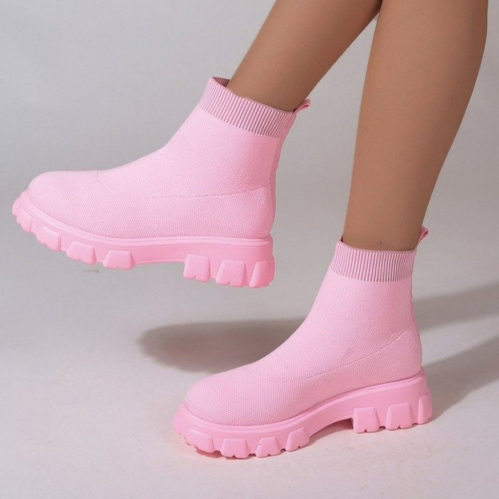 Women's Ankle Boot Low Heel Sock Boots