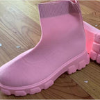 Women's Ankle Boot Low Heel Sock Boots