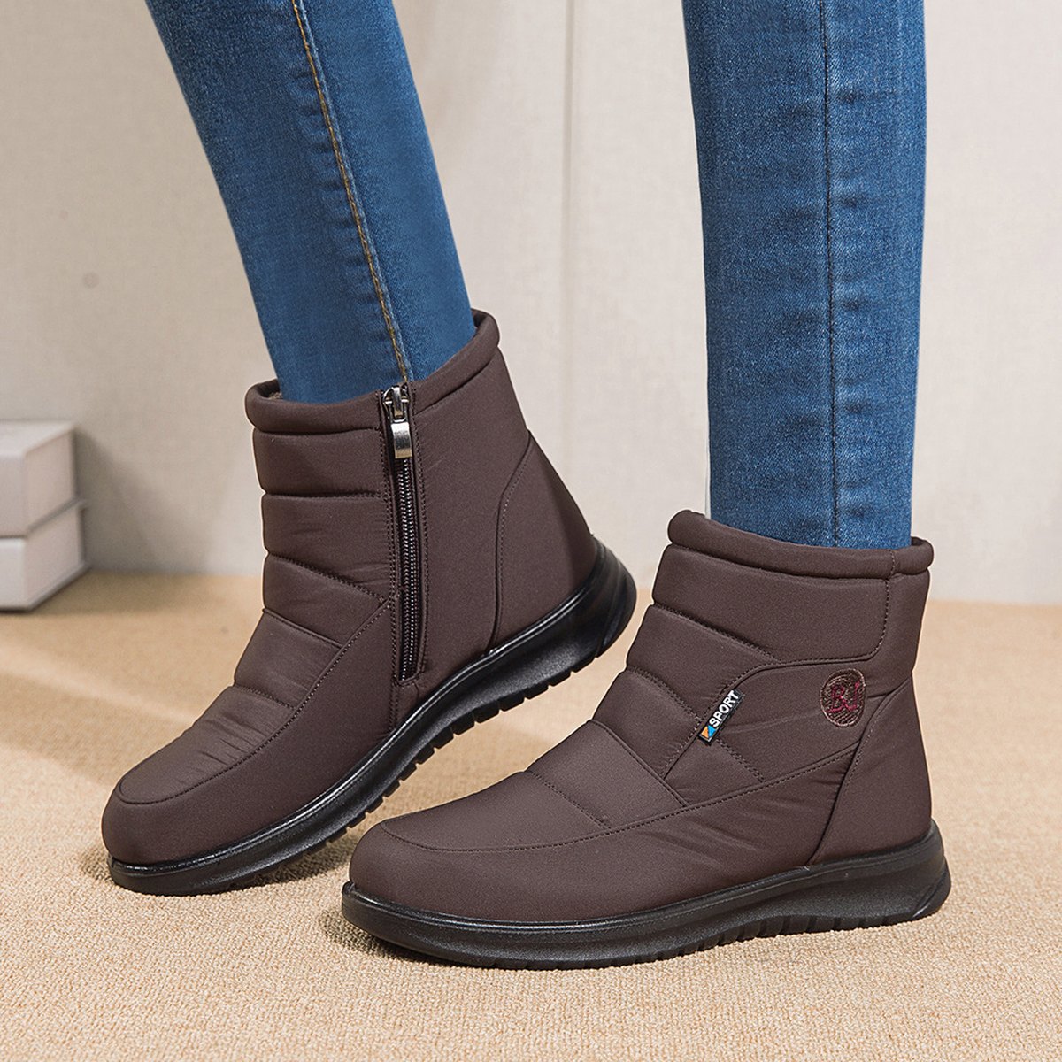 Women's Ankle Boots Non-slip Waterproof Snow Flat Heels