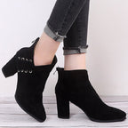 Women's Ankle Boots Pointed-toe Zipper Shoes